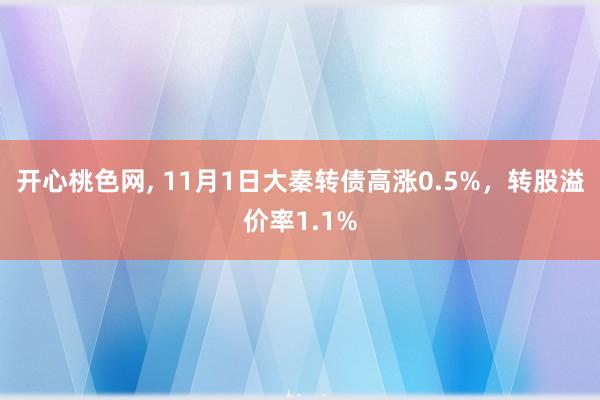 开心桃色网, 11月1日大秦转债高涨0.5%,转股溢价率1.1%