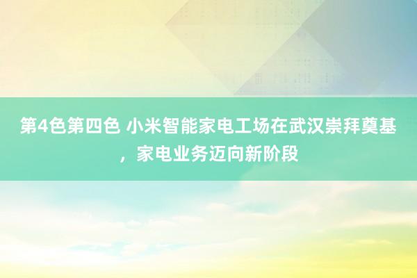 第4色第四色 小米智能家电工场在武汉崇拜奠基，家电业务迈向新阶段
