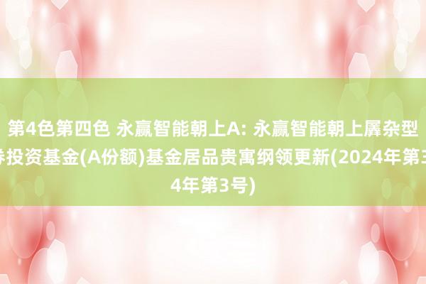 第4色第四色 永赢智能朝上A: 永赢智能朝上羼杂型证券投资基金(A份额)基金居品贵寓纲领更新(2024年第3号)