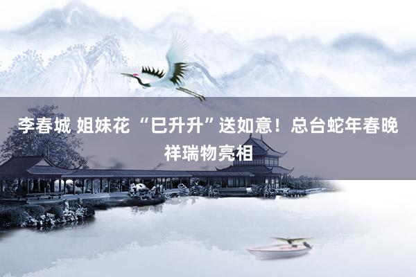 李春城 姐妹花 “巳升升”送如意！总台蛇年春晚祥瑞物亮相
