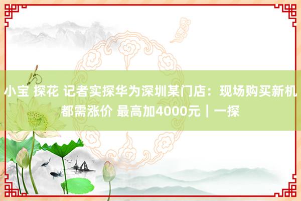 小宝 探花 记者实探华为深圳某门店：现场购买新机都需涨价 最高加4000元｜一探