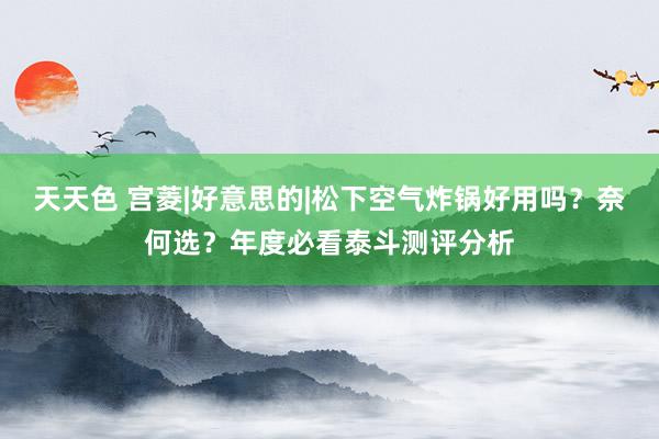天天色 宫菱|好意思的|松下空气炸锅好用吗？奈何选？年度必看泰斗测评分析