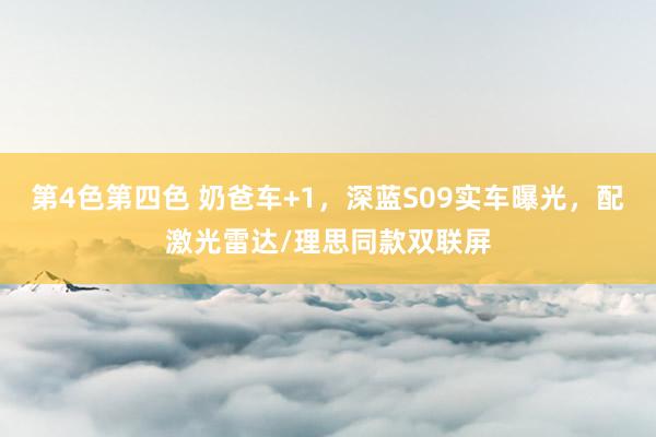 第4色第四色 奶爸车+1，深蓝S09实车曝光，配激光雷达/理思同款双联屏