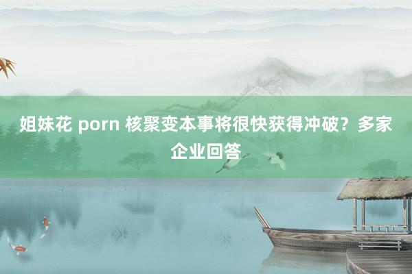 姐妹花 porn 核聚变本事将很快获得冲破?多家企业回答