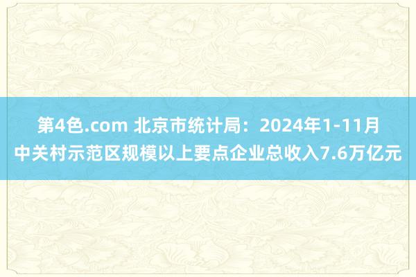 第4色.com 北京市统计局：2024年1-11月中关村示范区规模以上要点企业总收入7.6万亿元