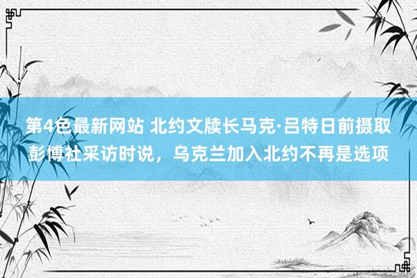 第4色最新网站 北约文牍长马克·吕特日前摄取彭博社采访时说，乌克兰加入北约不再是选项