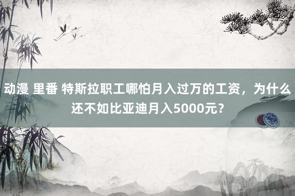 动漫 里番 特斯拉职工哪怕月入过万的工资，为什么还不如比亚迪月入5000元？