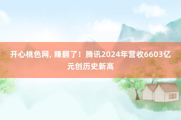 开心桃色网， 赚翻了！腾讯2024年营收6603亿元创历史新高