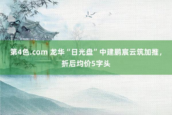 第4色.com 龙华“日光盘”中建鹏宸云筑加推，折后均价5字头