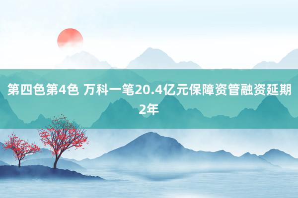 第四色第4色 万科一笔20.4亿元保障资管融资延期2年