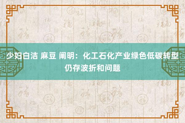 少妇白洁 麻豆 阐明：化工石化产业绿色低碳转型仍存波折和问题