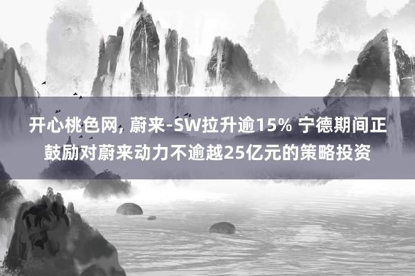 开心桃色网， 蔚来-SW拉升逾15% 宁德期间正鼓励对蔚来动力不逾越25亿元的策略投资